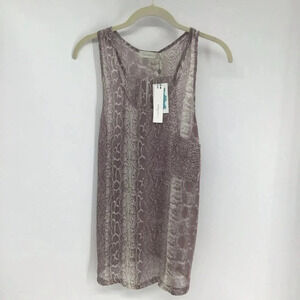 Costa Blanca Women’s One Pocket Reptile Print Sheer Tank Summer Beach NWT Size M